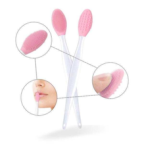 BUFFER® 2 Adet Dudak Fırçası Peeling Etkili Gözenek  Siyah Nokta Temizleyici Akne Giderici Çift Yönlü Fırça