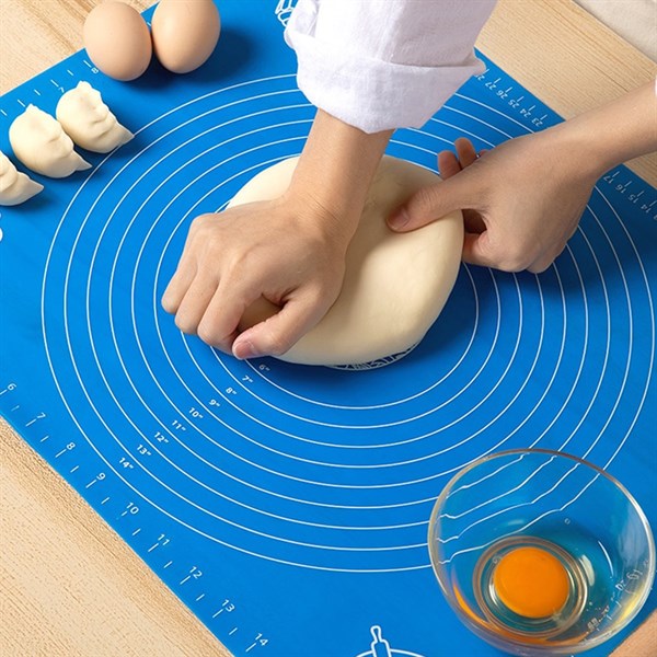 BUFFER® 45*65  cm Silikon Ölçekli Kullanımı Kolay Hamur Açma Matı Ekmek Mantı Makarna Hamuru Yoğurma  Matı