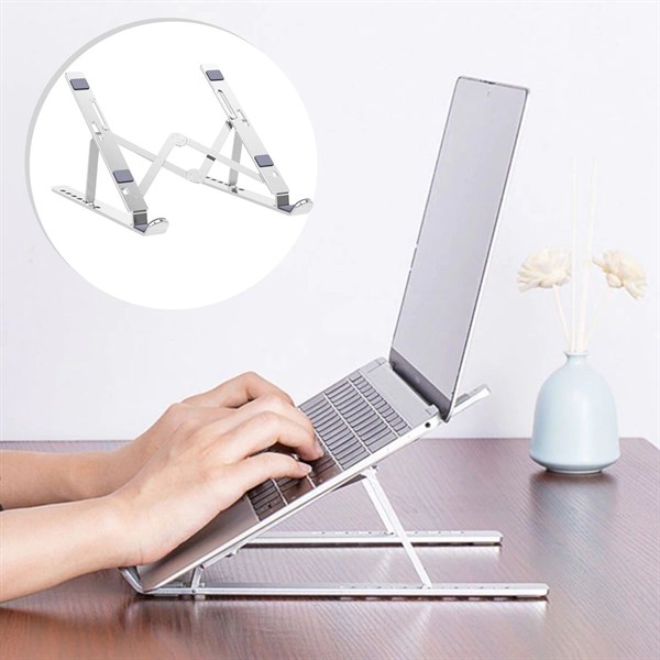 BUFFER® Ayarlanabilir Dizüstü Destek Tabanı Tamamen Katlanabilir Taşınabilir Laptop Yükseltici