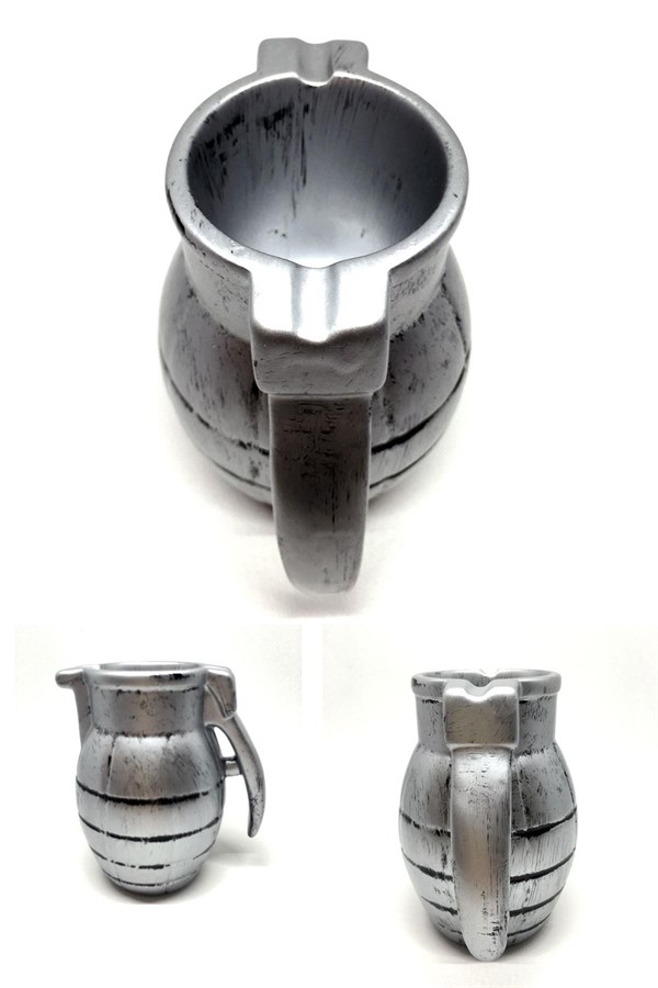 BUFFER® Eğlenceli Dekoratif El Bombası Görünümlü Sigara Hazneli Kül Tablası Küllük