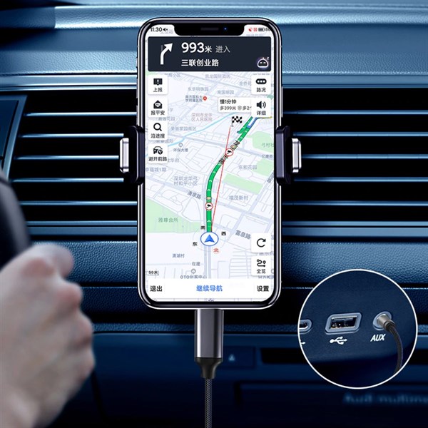 BUFFER® iPhone Lightning Aux Araç Dönüştürücü Ses Kablosu 3.5 mm Jack Girişli