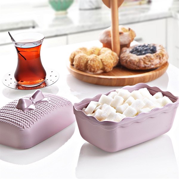 BUFFER® Plastik 2li Kahvaltılık Koyma Şekerlik Saklama Kabı Çok Amaçlı Mutfak Organizer Seti