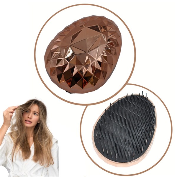 BUFFER® Rose Gold Saç Düzleştirici Tarak Geniş Aralıklı Her Saç Tipine Uygun Fırçalı Saç Düzleştirici