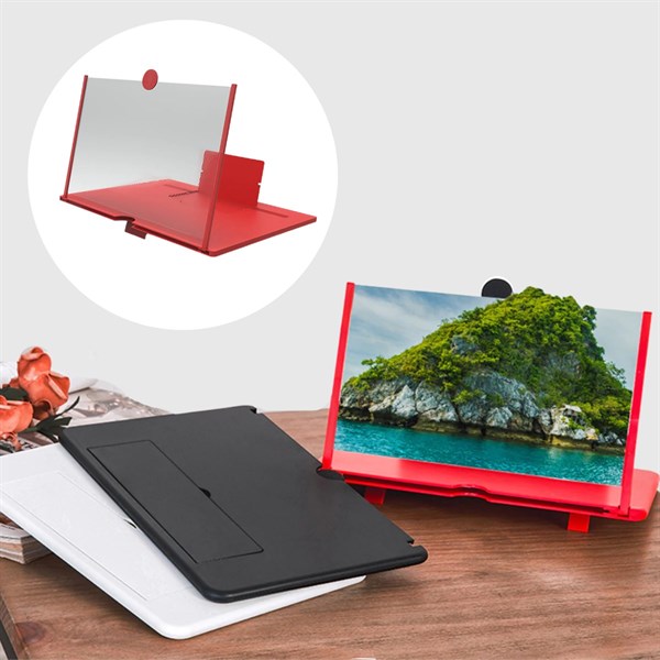 BUFFER® Taşınabilir Göz Yormayan 3D Cep Telefonu Mobil Tablet HD Ekran Video Büyütücü Büyüteci